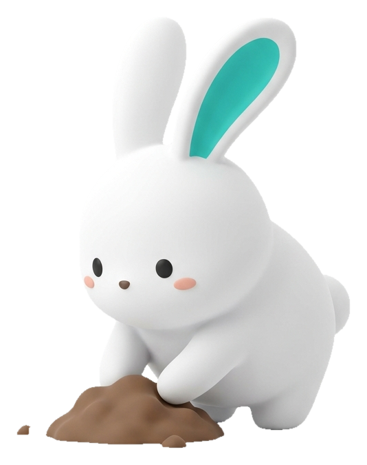 Klikko — маскот BunnySplit — готовит каталог промтов
